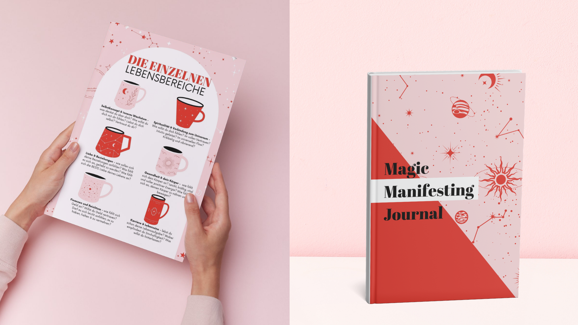 Magic Manifesting Journal: Manifestiere aus deinem höchsten Selbst - Deluxe Version in A4 - farbige Seiten